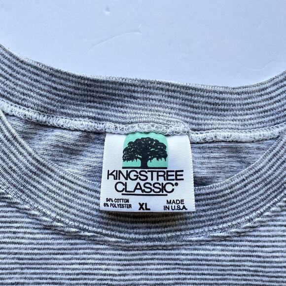 Vintage Embroidered St Thomas Micro Stripe Anchor Beach T Shirt Single Stitch XL - Picture 3 of 9